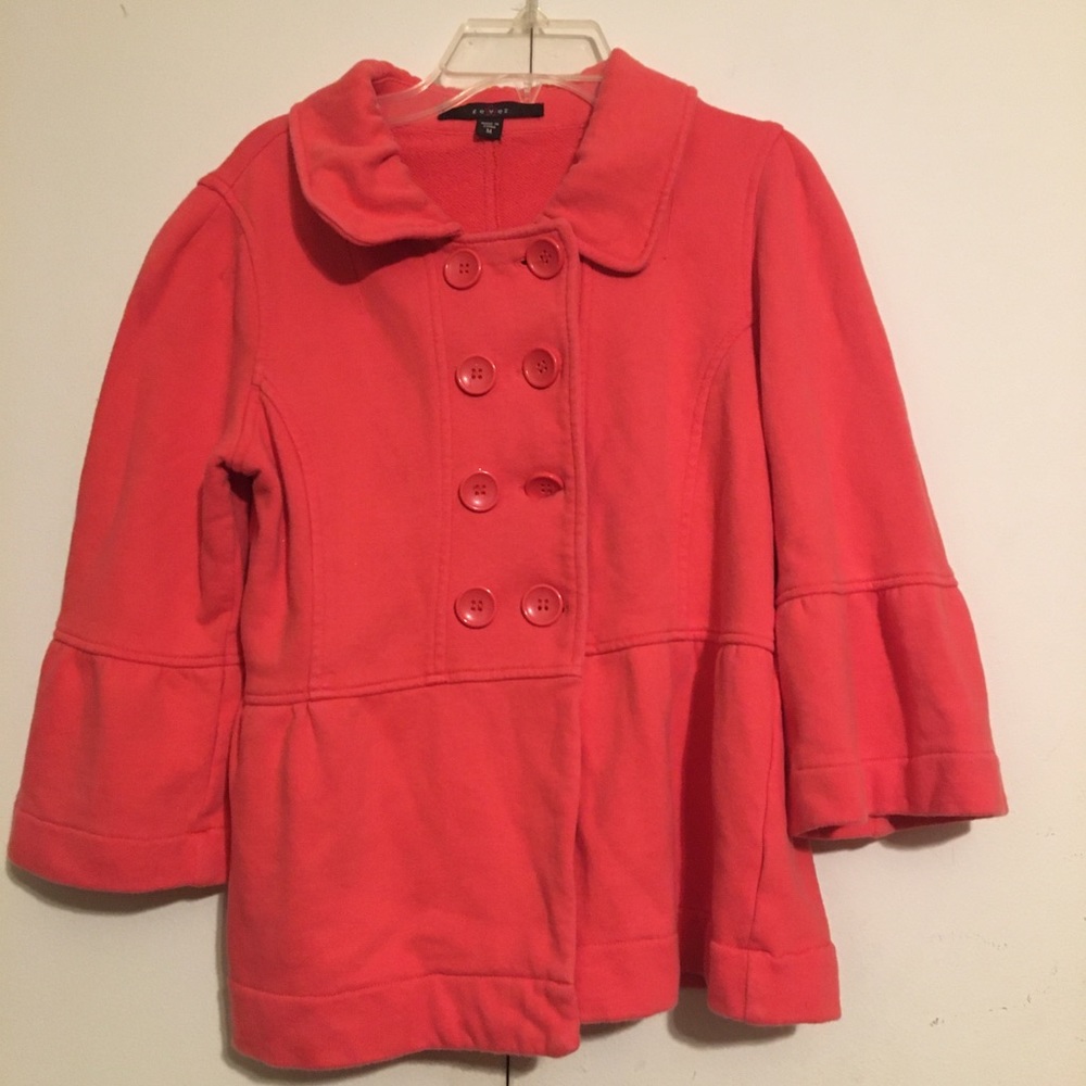 Girl’s Medium Fever Salmon Pea Coat Flared Bottom